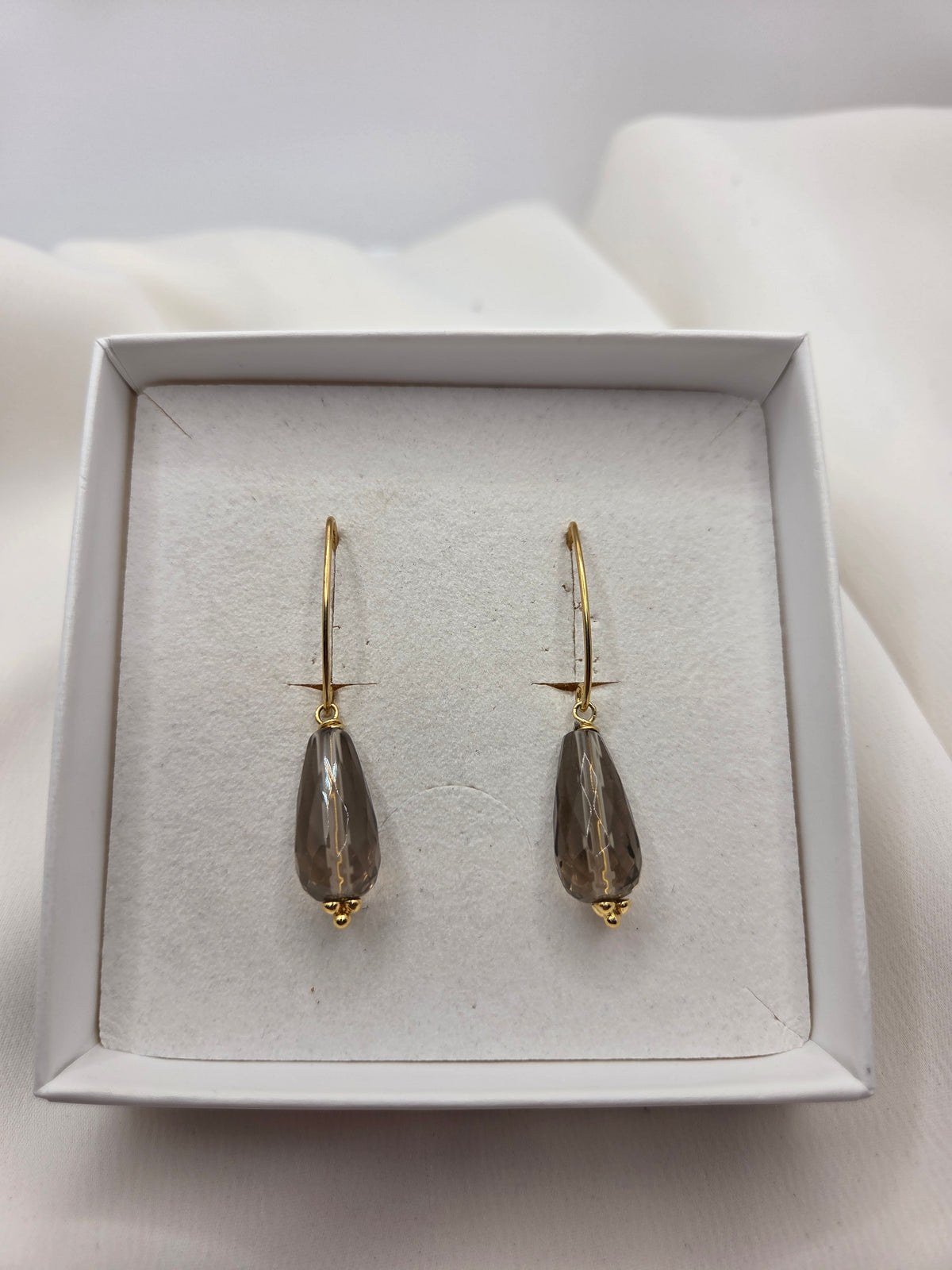 Oorbellen - Rookkwarts - Gold plated - 02